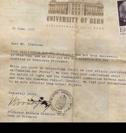 A rejection doesn't always mean you don't have the required qualities. Sometimes it's just your imagination.